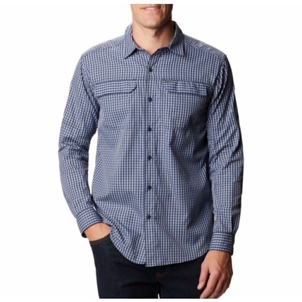 Columbia Silver Ridge 2 Plaid Button Down Shirt Long Sleeve‎ Omni-Shade 2XL 2XL